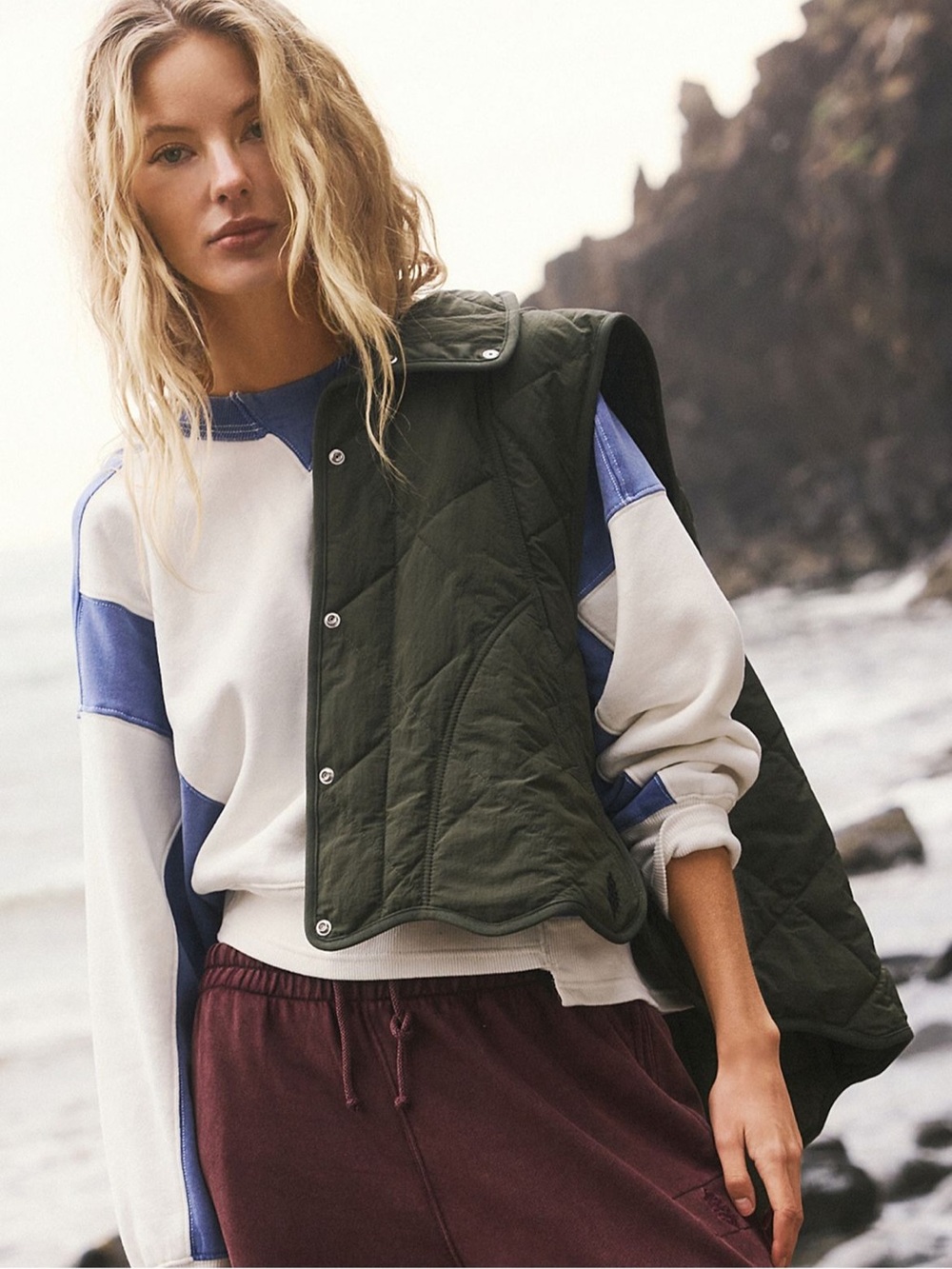 $128 Free People Movement QUINN Quilted Puffer Vest Everglades Size XS - Picture 12 of 12